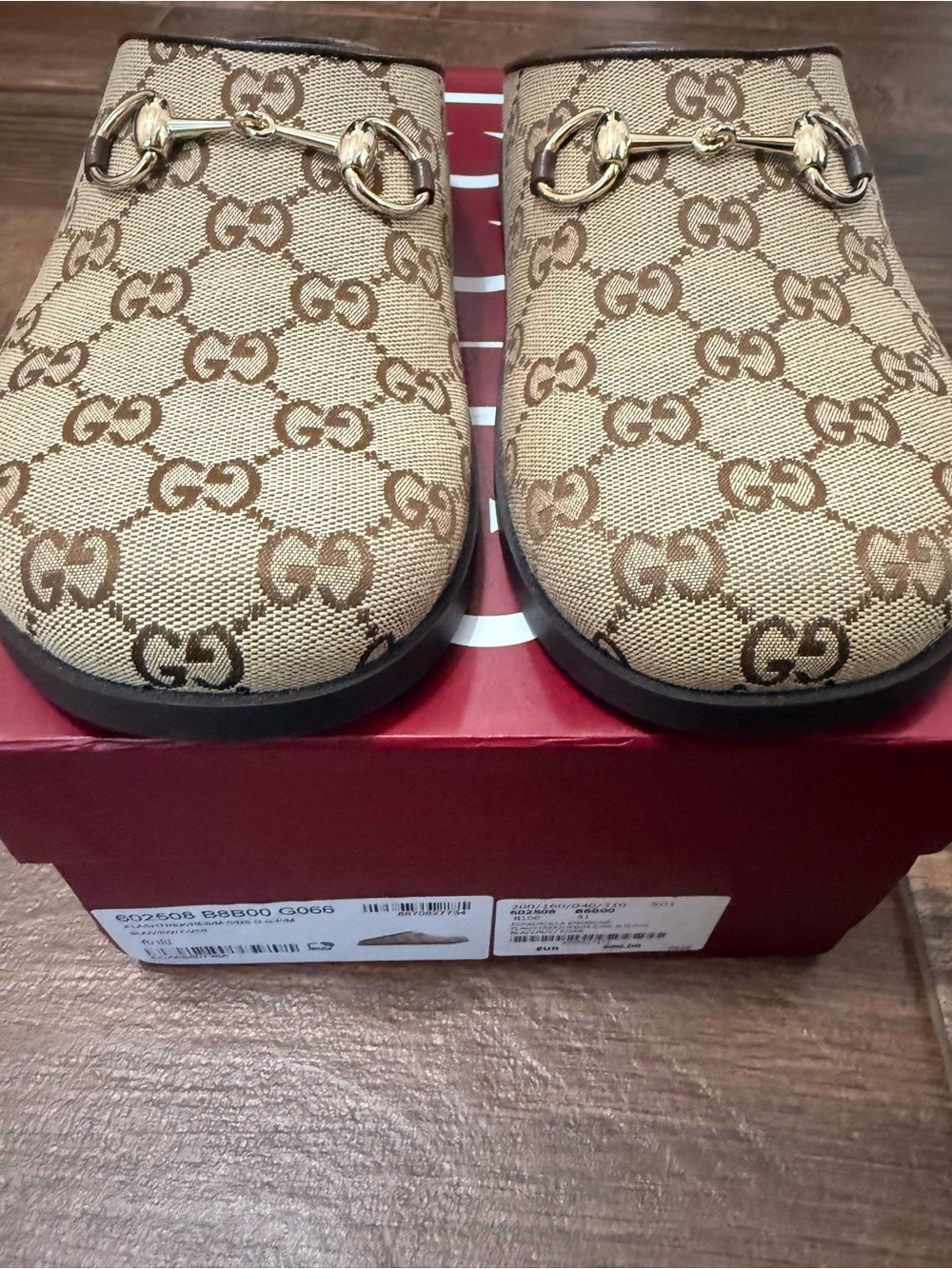 Gucci Women Beige GG Canvas Horsebit Clogs Mules - Picture 2 of 6